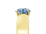 Yellow gold Fancy Blue Round Cut Cut Diamond Channel Set Solitaire Ring with Four-Prong Setting_5
