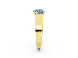 Yellow gold Fancy Blue Round Cut Diamond Channel Set Solitaire Ring with Four-Prong Setting_14