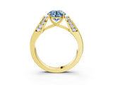 Yellow gold Fancy Blue Round Cut Diamond Channel Set Solitaire Ring with Four-Prong Setting_15