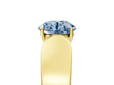 Yellow gold Fancy Blue Round Cut Diamond Channel Set Solitaire Ring with Four-Prong Setting_17