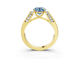 Yellow gold Fancy Blue Round Cut Diamond Channel Set Solitaire Ring with Four-Prong Setting_39