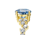 Yellow gold Fancy Blue Round Cut Diamond Cluster Pavé Band with Four-Prong Setting_17