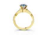 Yellow gold Fancy Blue Round Cut Diamond  Halo Twist Band Solitaire Prong Setting Ring_39
