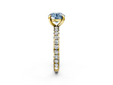 Yellow gold Fancy Blue Round  Cut Diamond Pavé Band with Four-Prong Setting_53