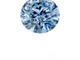Yellow gold Fancy Blue Round  Cut Diamond Ring with Baguette Side Stones, Channel Set Band, and Four-Prong Setting_13