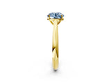 Yellow gold Fancy Blue Round Cut Diamond Solitaire Engagement Ring with Cathedral Setting and Four-Prong Mount_113