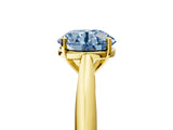 Yellow gold Fancy Blue Round Cut Diamond Solitaire Engagement Ring with Cathedral Setting and Four-Prong Mount_116