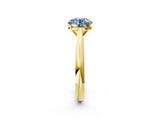 Yellow gold Fancy Blue Round Cut Diamond Solitaire Engagement Ring with Cathedral Setting and Four-Prong Mount_26