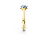 Yellow gold Fancy Blue Round Cut Diamond Solitaire Engagement Ring with Cathedral Setting and Four-Prong Mount_38