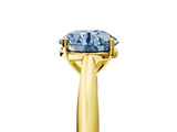 Yellow gold Fancy Blue Round Cut Diamond Solitaire Engagement Ring with Cathedral Setting and Four-Prong Mount_41