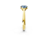Yellow gold Fancy Blue Round Cut Diamond Solitaire Engagement Ring with Cathedral Setting and Four-Prong Mount_86