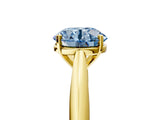 Yellow gold Fancy Blue Round Cut Diamond Solitaire Engagement Ring with Cathedral Setting and Four-Prong Mount_89