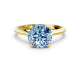 Yellow gold Fancy Blue Round Cut Diamond Solitaire Engagement Ring with Classic Band and Four-Prong Setting_36