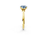 Yellow gold Fancy Blue Round Cut Diamond Solitaire Engagement Ring with Classic Band and Four-Prong Setting_38