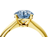 Yellow gold Fancy Blue Round Cut Diamond Solitaire Engagement Ring with Classic Band and Four-Prong Setting_40
