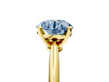 Yellow gold Fancy Blue Round Cut Diamond Solitaire Engagement Ring with Classic Band and Four-Prong Setting_41