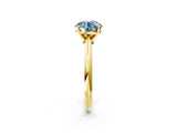 Yellow gold Fancy Blue Round Cut Diamond Solitaire Engagement Ring with Classic Band and Four-Prong Setting_89