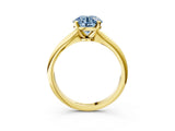 Yellow gold Fancy Blue Round Cut Diamond Solitaire Engagement Ring with Classic Band and Four-Prong Setting_90