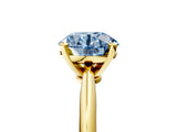 Yellow gold Fancy Blue Round Cut Diamond Solitaire Engagement Ring with Classic Band and Four-Prong Setting_92