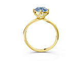 Yellow gold Fancy Blue Round Cut Diamond Solitaire Engagement Ring with Four-Prong Setting and Classic Band_23