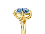 Yellow gold Fancy Blue Round Cut Diamond Solitaire Engagement Ring with Four-Prong Setting and Classic Band_25