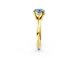 Yellow gold Fancy Blue Round Cut Diamond Solitaire Engagement Ring with Round Band and Four-Prong Setting_200