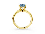 Yellow gold Fancy Blue Round Cut Diamond Solitaire Engagement Ring with Round Band and Four-Prong Setting_201