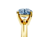 Yellow gold Fancy Blue Round Cut Diamond Solitaire Engagement Ring with Round Band and Four-Prong Setting_203
