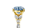Yellow gold Fancy Blue Round Cut Diamond Solitaire Ring with Side Stones and Four-Prong Setting_56