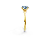 Yellow gold Fancy Blue Round Cut Diamond Solitaire Ring with Six-Prong Setting and Classic Band_272