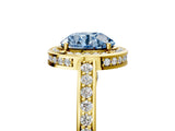 Yellow gold Fancy Blue Round  Cut Halo Pave Split Shank Prong Setting Ring_37