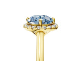 Yellow gold Fancy Blue Round Cut Halo Round Diamond Solitaire Engagement Ring with Pave Band and Four-Prong Setting_17