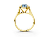 Yellow gold Fancy Blue Round  Cut Halo Solitaire Engagement Ring with Square Band and Four-Prong Setting_116
