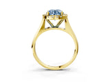 Yellow gold Fancy Blue Round  Cut Halo Solitaire Engagement Ring with Square Band and Four-Prong Setting_69