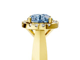 Yellow gold Fancy Blue Round  Cut Halo Solitaire Engagement Ring with Square Band and Four-Prong Setting_71