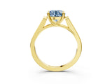 Yellow gold Fancy Blue Round Cut Solitaire Cathedral Diamond Engagement Ring with Channel-Set Band and Four-Prong Setting_6