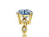Yellow gold Fancy Blue Round Cut Solitaire Diamond Ring with Infinity Twist Band and Four-Prong Setting_17