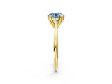 Yellow gold Fancy Blue Round Cut Solitaire Diamond Ring with Six-Prong Setting and Classic Band_14