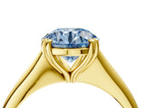 Yellow gold Fancy Blue Round Cut Solitaire Diamond Ring with Six-Prong Setting and Classic Band_16