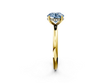 Yellow gold Fancy Blue Round  Cut Solitaire Engagement Ring with Four-Prong Setting and Classic Band_22