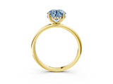 Yellow gold Fancy Blue Round  Cut Solitaire Engagement Ring with Four-Prong Setting and Classic Band_23