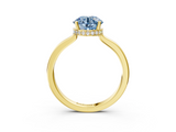 Yellow gold Fancy Blue Round  Cut Solitaire Engagement Ring with Four-Prong Setting on a Classic Band_23