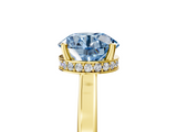 Yellow gold Fancy Blue Round  Cut Solitaire Engagement Ring with Four-Prong Setting on a Classic Band_25