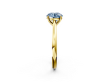 Yellow gold Fancy Blue Round  Cut Solitaire Ring with Cathedral Band and Four-Prong Setting_45