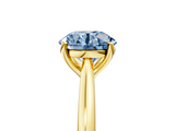 Yellow gold Fancy Blue Round  Cut Solitaire Ring with Cathedral Band and Four-Prong Setting_48