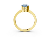 Yellow gold Fancy Blue Round  Cut Solitaire Ring with Four-Prong Setting and Classic Band_45