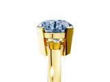 Yellow gold Fancy Blue Round  Cut Solitaire Ring with Four-Prong Setting and Classic Band_47