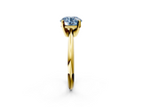 Yellow gold Fancy Blue Round  Cut Solitaire Ring with Four-Prong Setting on a Classic Band_30