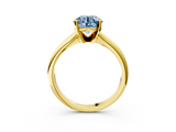 Yellow gold Fancy Blue Round  Cut Solitaire Ring with Four-Prong Setting on a Classic Band_31
