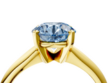 Yellow gold Fancy Blue Round  Cut Solitaire Ring with Four-Prong Setting on a Classic Band_32